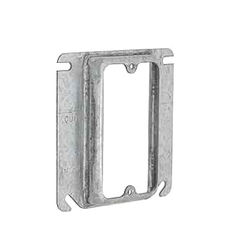 RACO 768 4-in. Square Mud-Ring Cover for 1 Device, 5/8-in